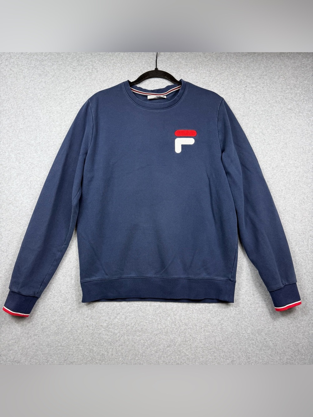 FILA Navy Blue Embroidered Logo Crewneck Sweatshirt Men’s Size Medium